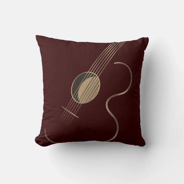 Acoustic Guitar Logo Throw Pillow (Front)