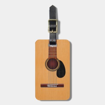 Acoustic Guitar Luggage Tag by packratgraphics at Zazzle