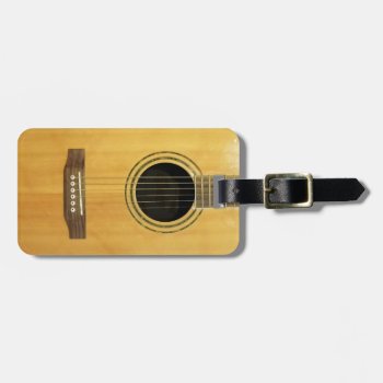 Acoustic Guitar Luggage Tag by pixelholic at Zazzle