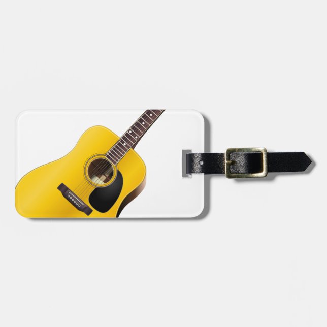 acoustic guitar luggage tag (Front Horizontal)