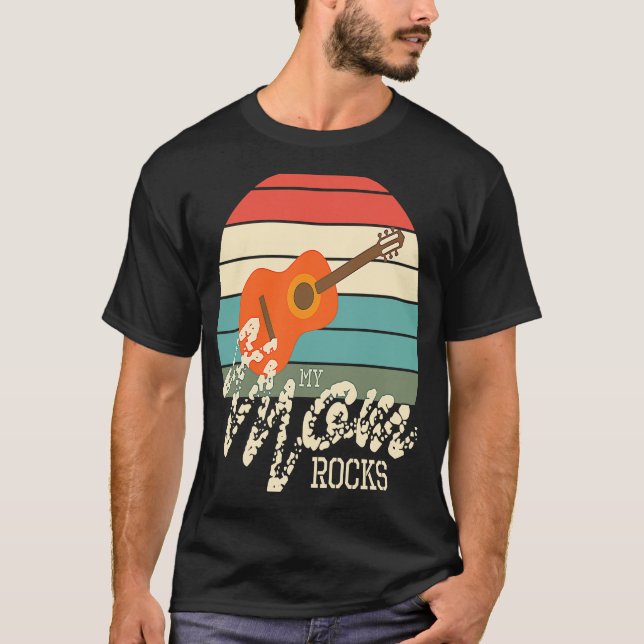Acoustic Guitar Mom Rocks Guitarist T-Shirt (Front)