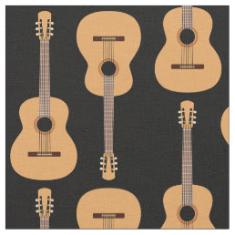 Acoustic Guitar Music Band Pattern Fabric