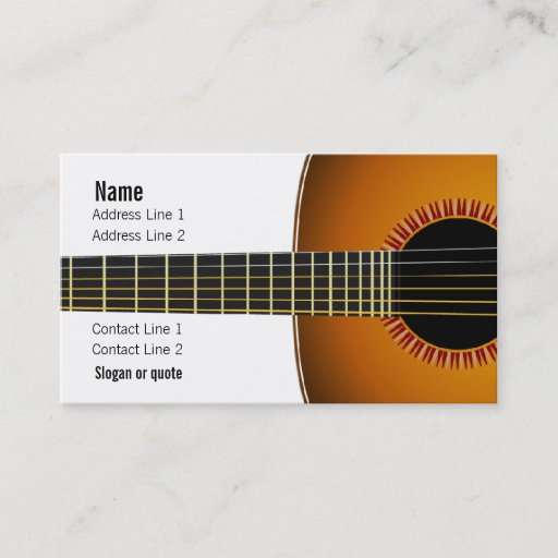 Customizable Acoustic Guitar Music Business Card