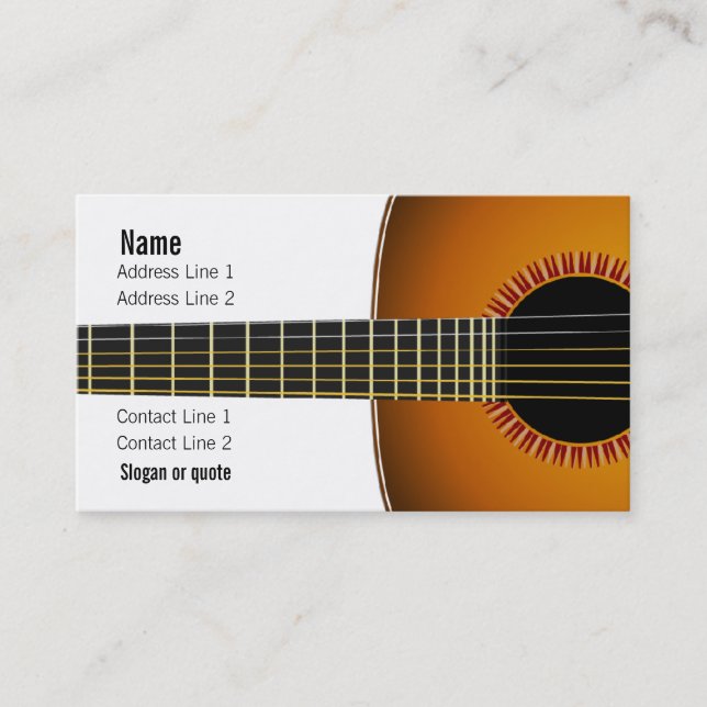 Acoustic Guitar Music Business Card (Front)