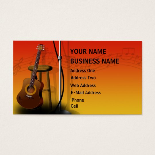 Acoustic Guitar - Music Business Card | Zazzle