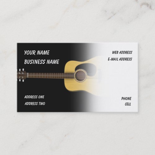 Acoustic Guitar - Music Business Card