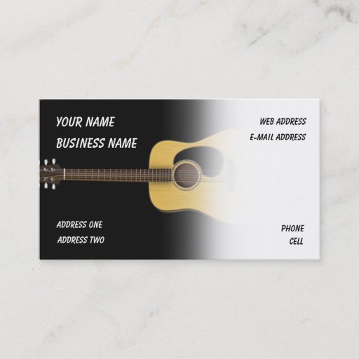 Customizable Acoustic Guitar - Music Business Card