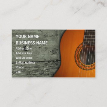 Acoustic Guitar - Music Business Card by oldrockerdude at Zazzle