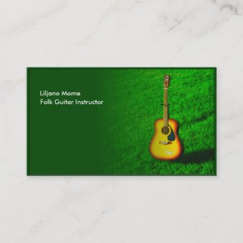 Acoustic Guitar Music Business Card Template by alinaspencil at Zazzle