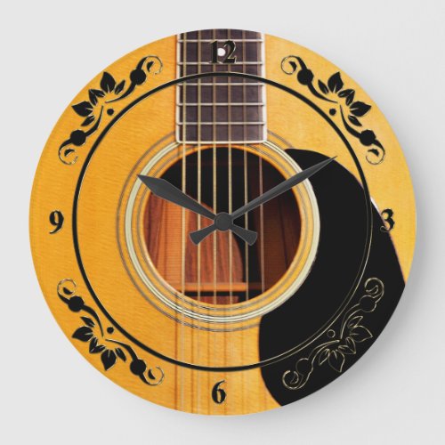 Acoustic Guitar Music Clock