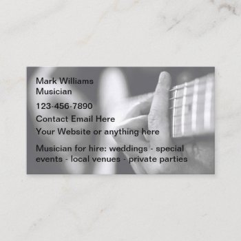 Acoustic Guitar Music Musician Business Cards by Luckyturtle at Zazzle