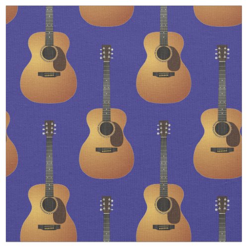 Acoustic Guitar Music Musician Room Decor Blue Fabric