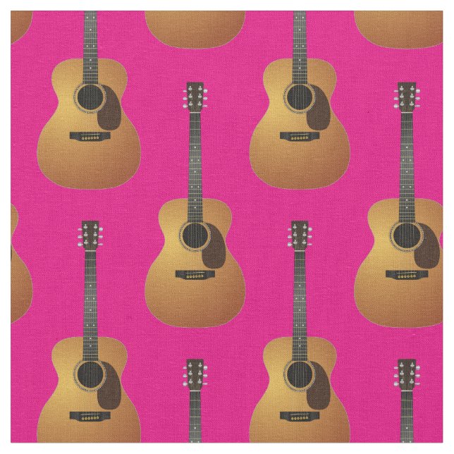 Acoustic Guitar Music Musician Room Decor Pink Fabric (Close Up)