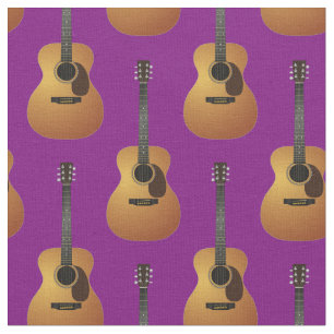 Acoustic Guitar Music Musician Room Decor Purple Fabric