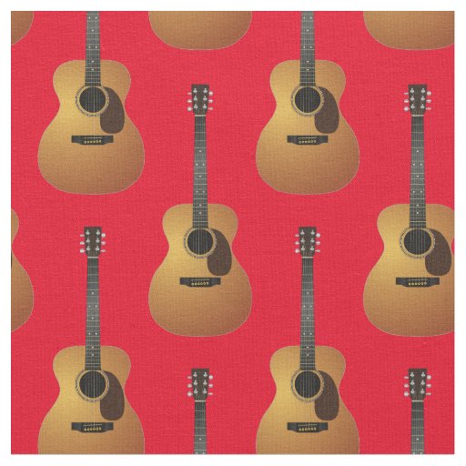 Acoustic Guitar Music Musician Room Decor Red Fabric