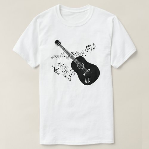 Acoustic Guitar  Music Notes Personalized Gift T_Shirt