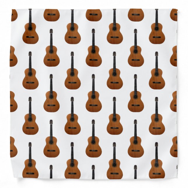 Acoustic Guitar Music Pattern Bandana (Front)