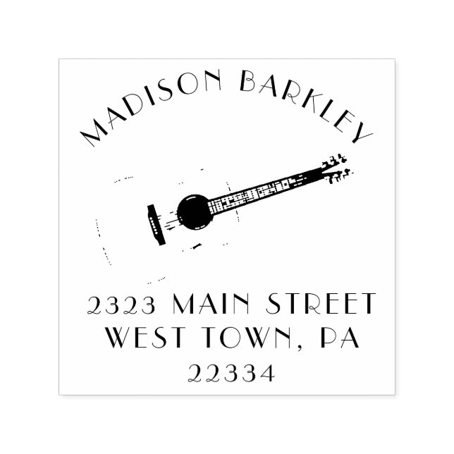 Acoustic Guitar Music Teacher Self-inking Stamp (Design)