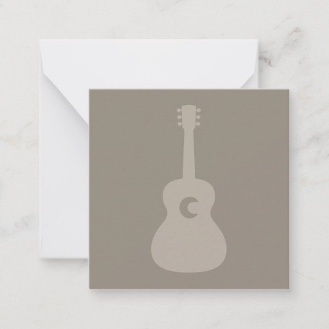 Acoustic Guitar Music Themed CUSTOM COLOR Note Card (Front)
