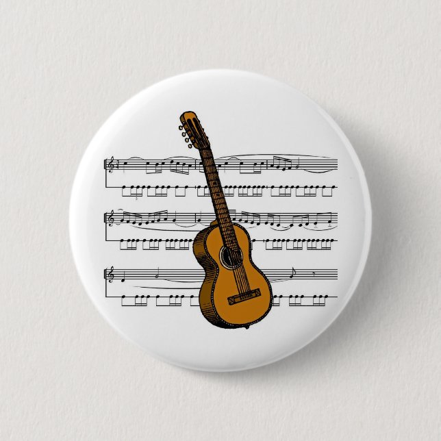 Acoustic Guitar musical 07 B Pinback Button (Front)