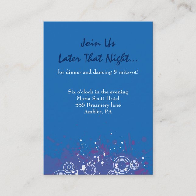 Acoustic Guitar Musical Bar Bat Mitzvah Party Card (Front)