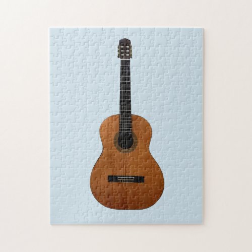 Acoustic Guitar Musical Blue Jigsaw Puzzle