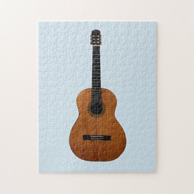 Acoustic Guitar Musical Blue Jigsaw Puzzle (Vertical)