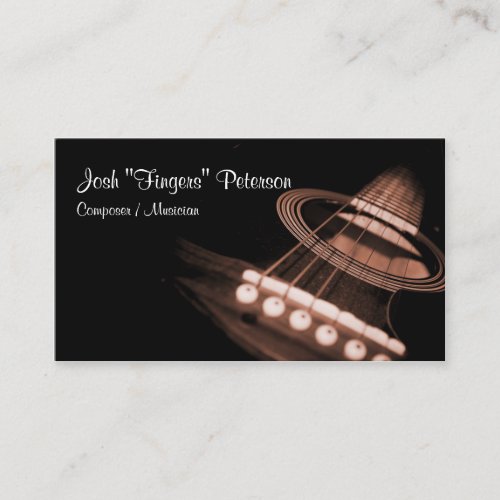 Acoustic Guitar Musician Brown Business Card