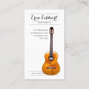 Acoustic Guitar Musician Business Card by PersonOfInterest at Zazzle