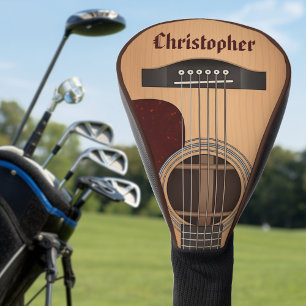 Acoustic Guitar Musician Guitarist Tan Brown Golf Head Cover