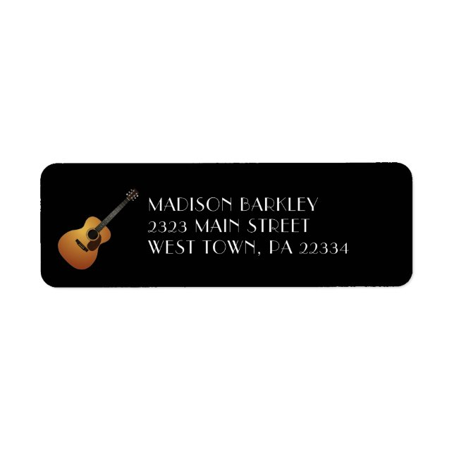 Acoustic Guitar Musician Music Teacher Label (Front)
