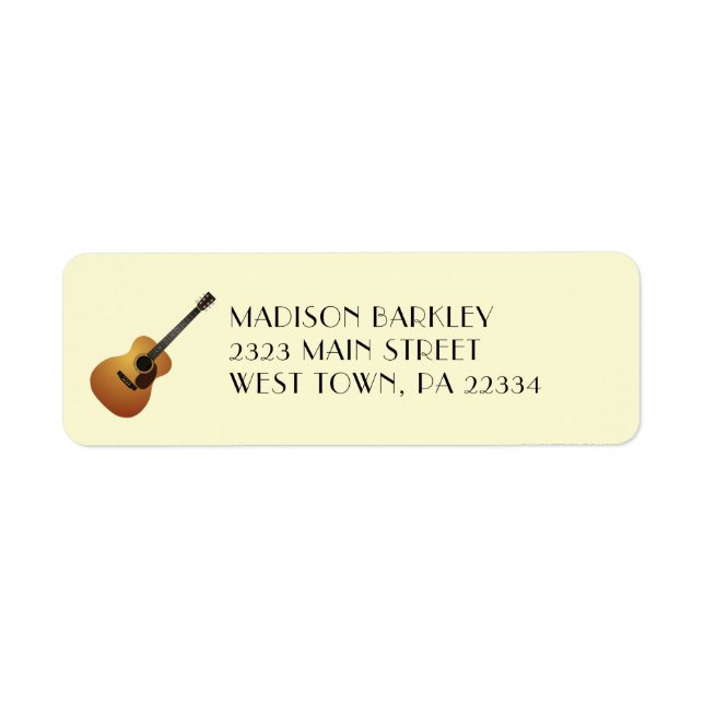 Acoustic Guitar Musician Music Teacher Label (Front)
