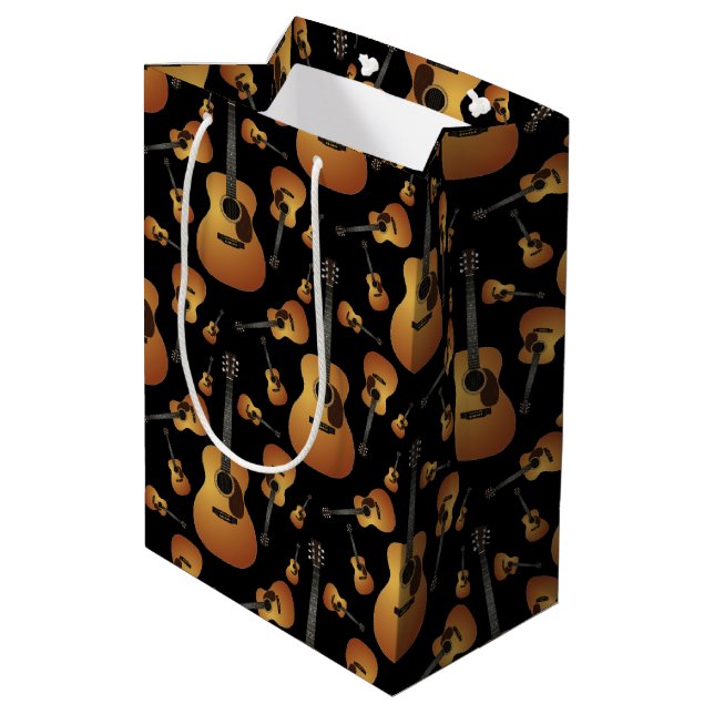 Acoustic Guitar Musician Music Teacher Medium Gift Bag (Back Angled)