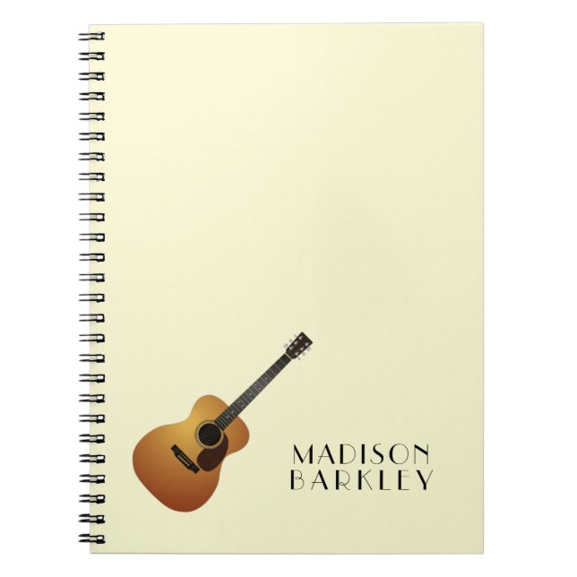 Acoustic Guitar Musician Music Teacher Notebook (Front)