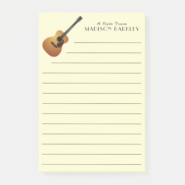 Acoustic Guitar Musician Music Teacher Post-it Notes (Front)