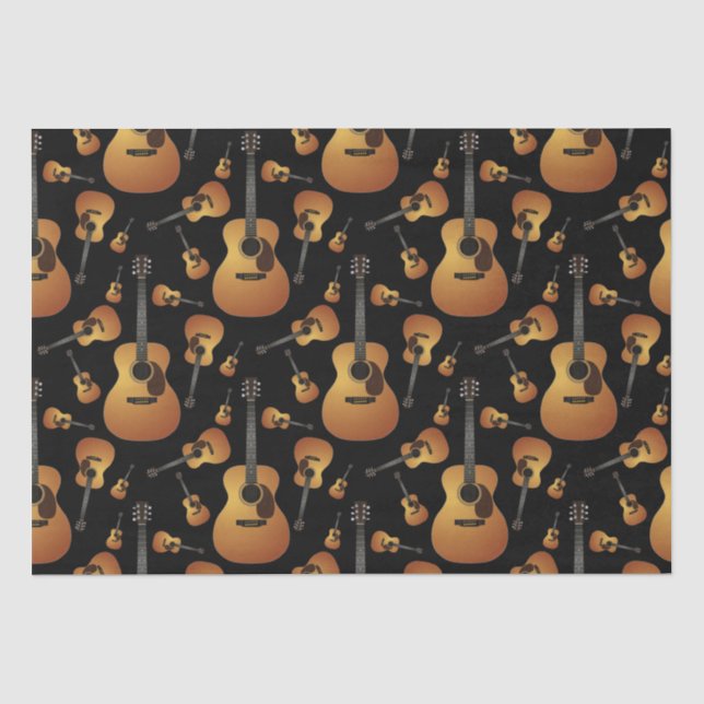 Acoustic Guitar Musician Music Teacher Tissue Paper (Front)