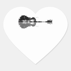 Acoustic Guitar Nature Est Music Bass Guitarist Heart Sticker