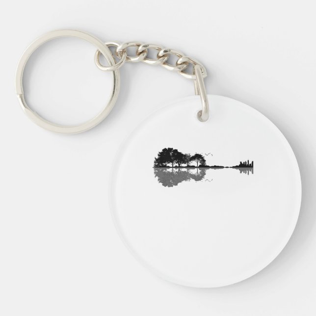 Acoustic Guitar Nature Est Music Bass Guitarist Keychain (Front)