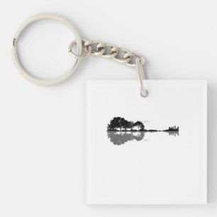 Acoustic Guitar Nature Est Music Bass Guitarist Keychain