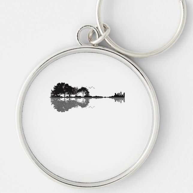 Acoustic Guitar Nature Est Music Bass Guitarist Keychain (Front)