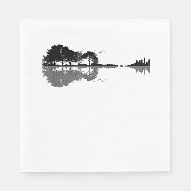 Acoustic Guitar Nature Est Music Bass Guitarist Napkins (Front)