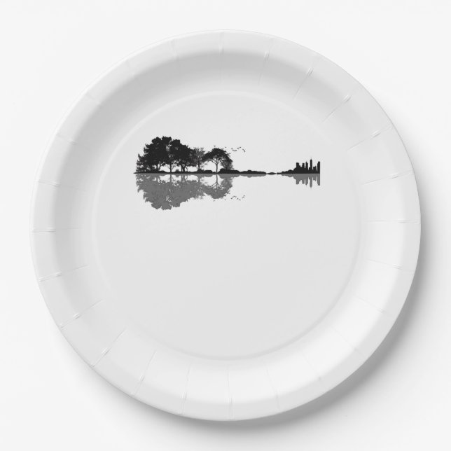 Acoustic Guitar Nature Est Music Bass Guitarist Paper Plates (Front)