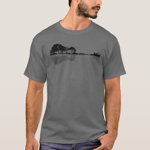 Acoustic Guitar Nature Forest Music Bass Guitarist T_Shirt