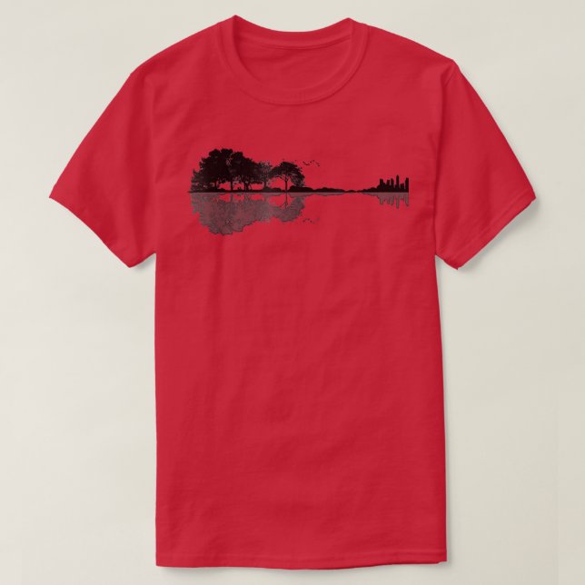 Acoustic Guitar Nature Forest Music Bass Guitarist T-Shirt (Design Front)