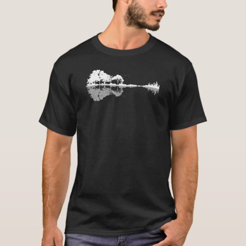 Acoustic Guitar Nature Forest Music Bass Guitarist T_Shirt