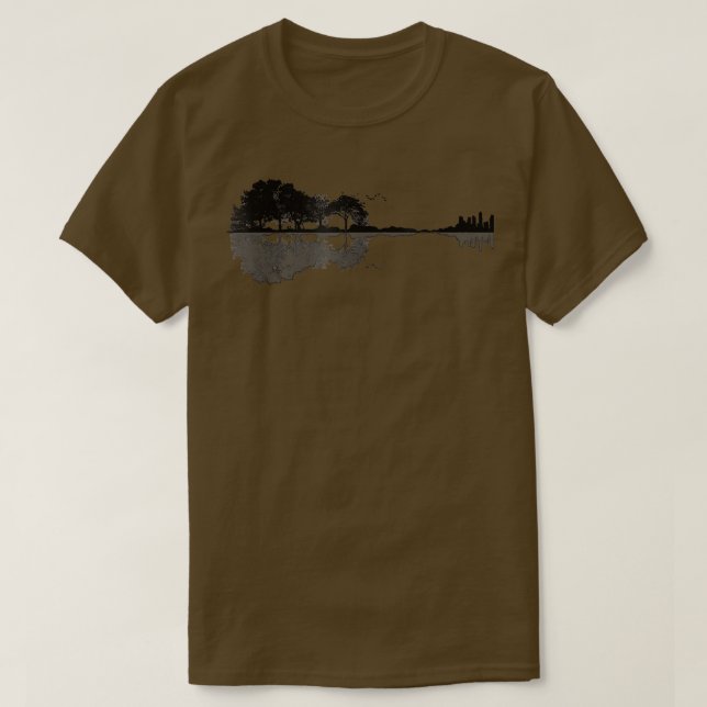 Acoustic Guitar Nature Forest Music Bass Guitarist T-Shirt (Design Front)
