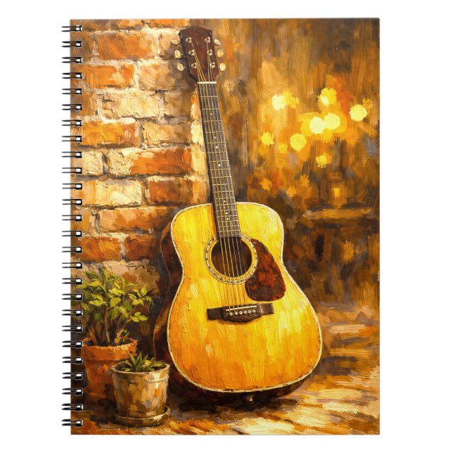 Acoustic Guitar Oil Painting Notebook (Front)