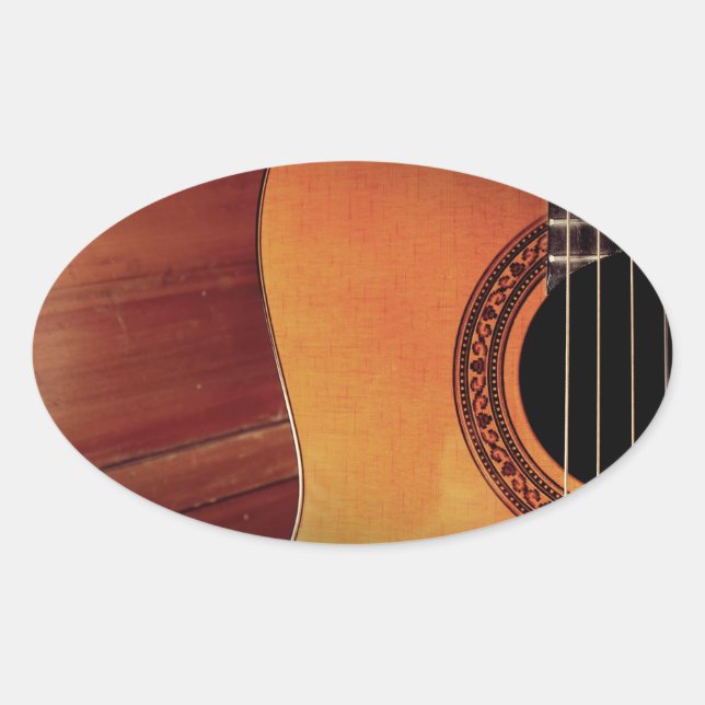 Acoustic Guitar Oval Sticker (Front)