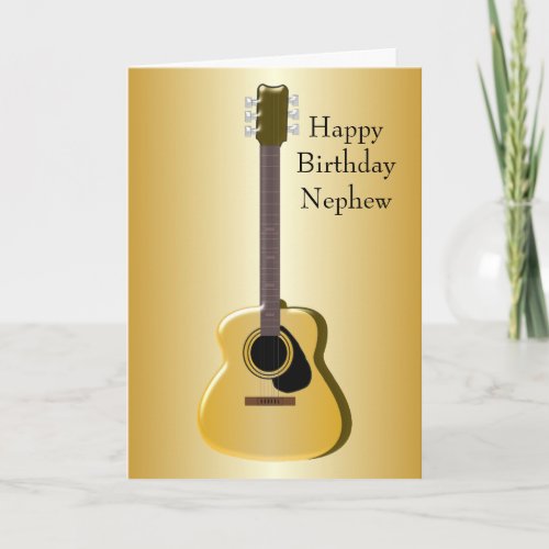 Acoustic Guitar Personalised Nephew Birthday Card