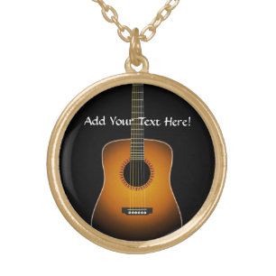 Acoustic Guitar Personalized Music Necklace